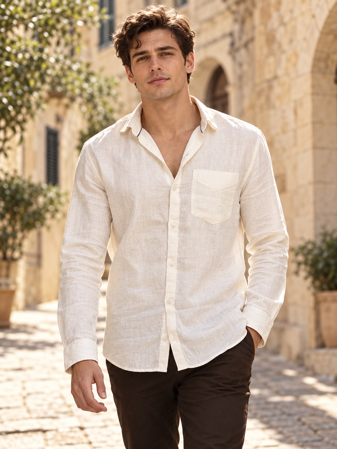Men linen shirt