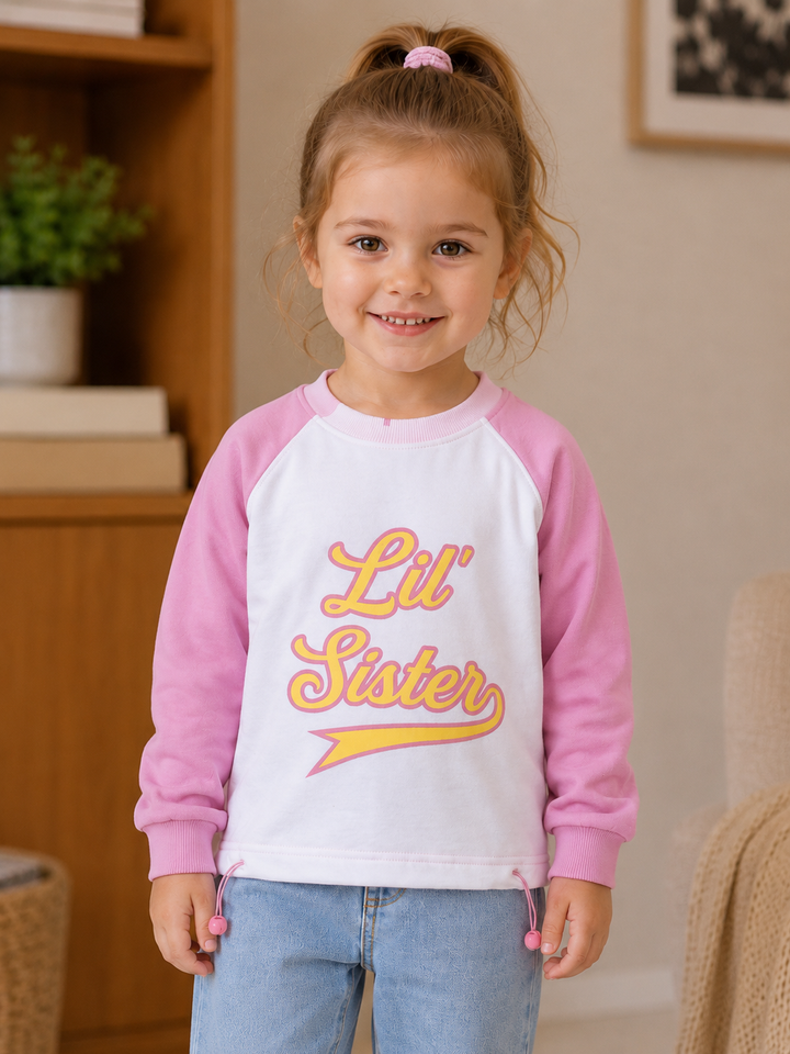 Sportking Girls Lil' Sister Graphic Sweatshirt – B. Pink