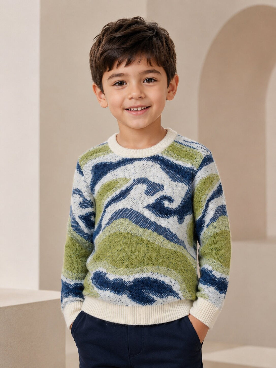 Sportking Abstract Wave Sweater – Off White