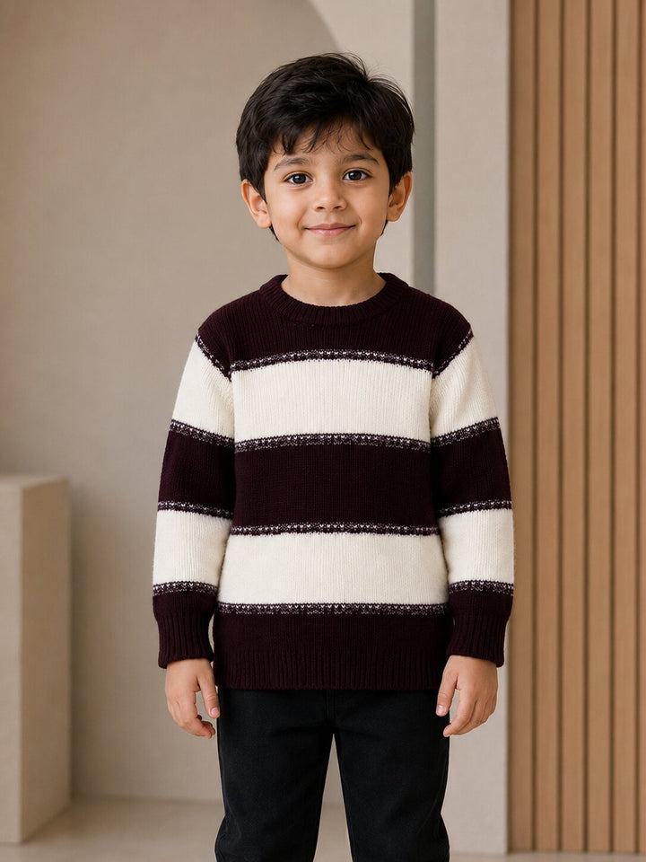 Sportking Striped Sweater – Maroon