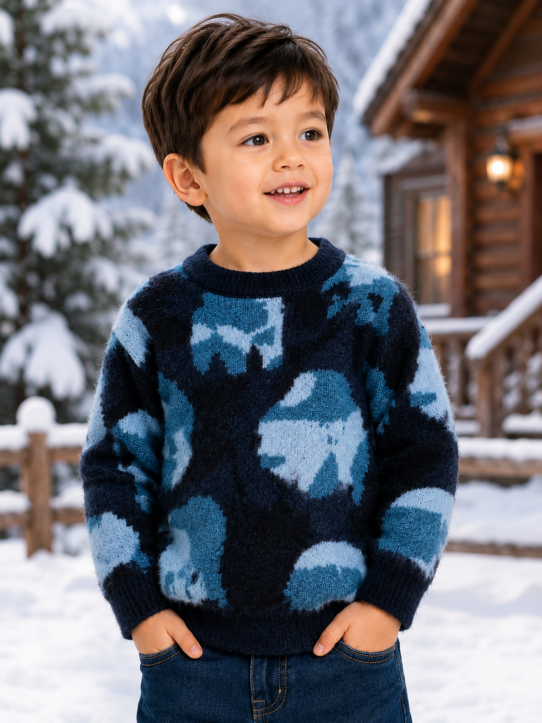 Sportking Polar Bear Jacquard Sweater – Blue