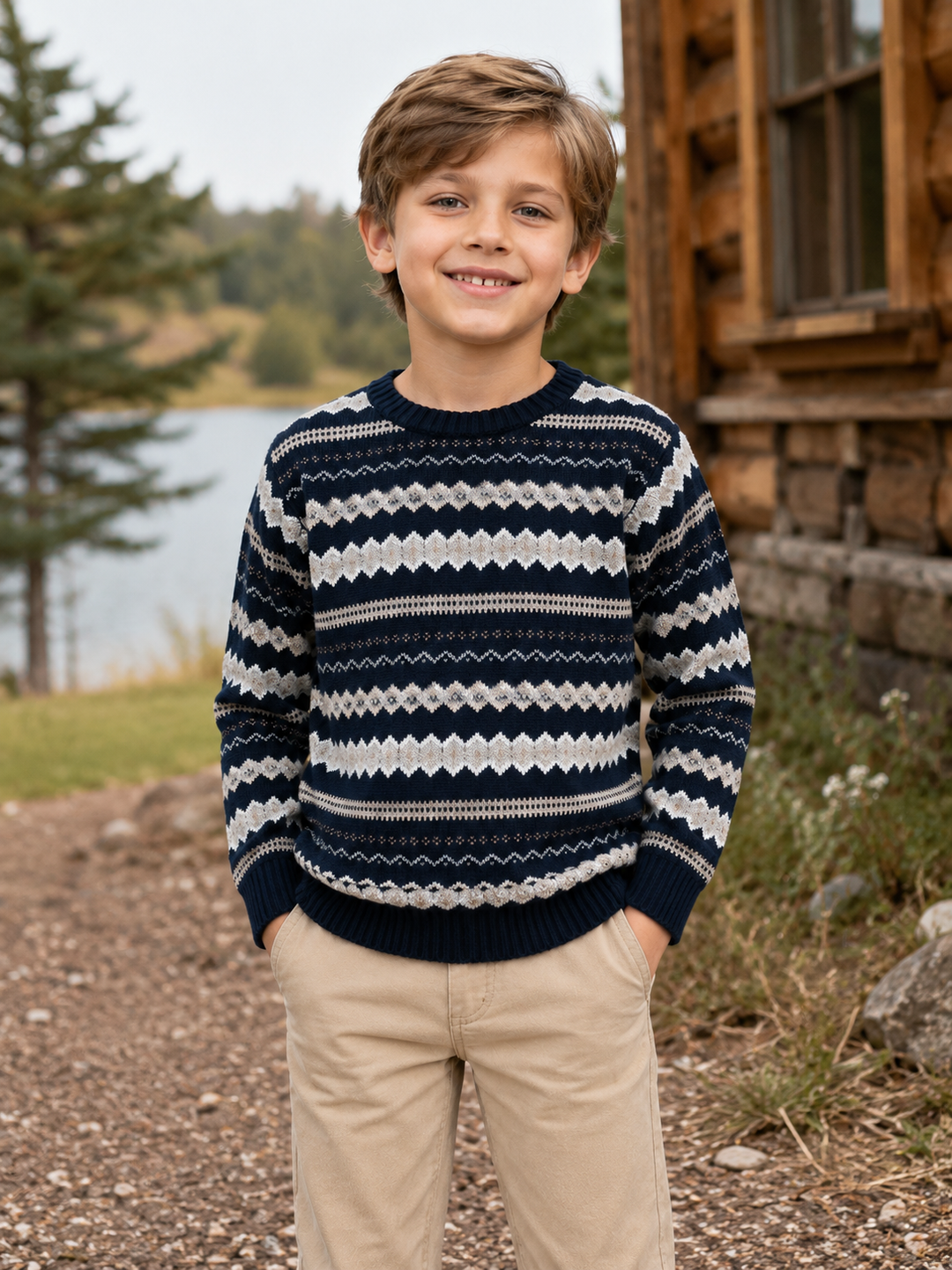 Sportking Nordic Jacquard Sweater – Navy
