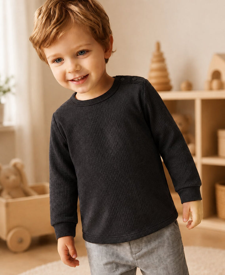 Sportking Kids Full Sleeve Thermal Top – D.Grey
