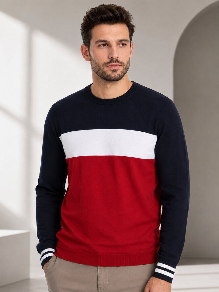 Men's Regular Fit Color Block T-Shirt – Black