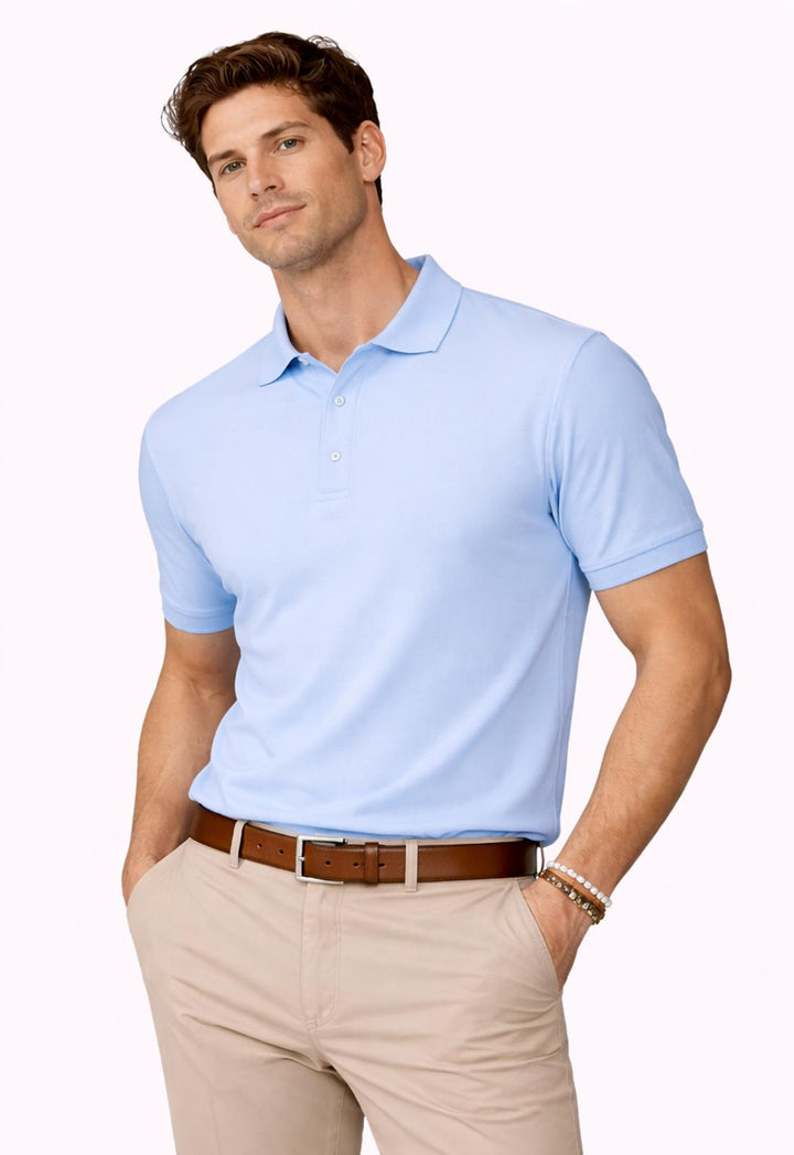 Basic Polo T-Shirt – Sky