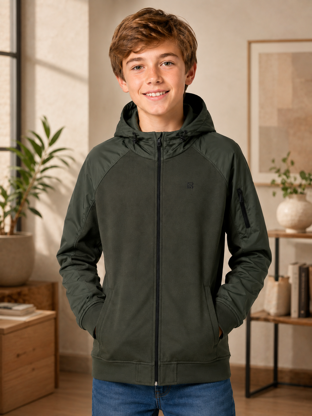 Sportking Hooded Zip Sweatshirt – Olive