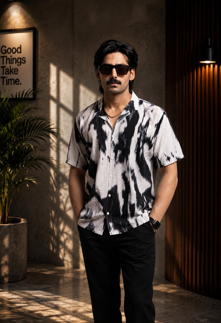 Self-Textured Shirt - Black