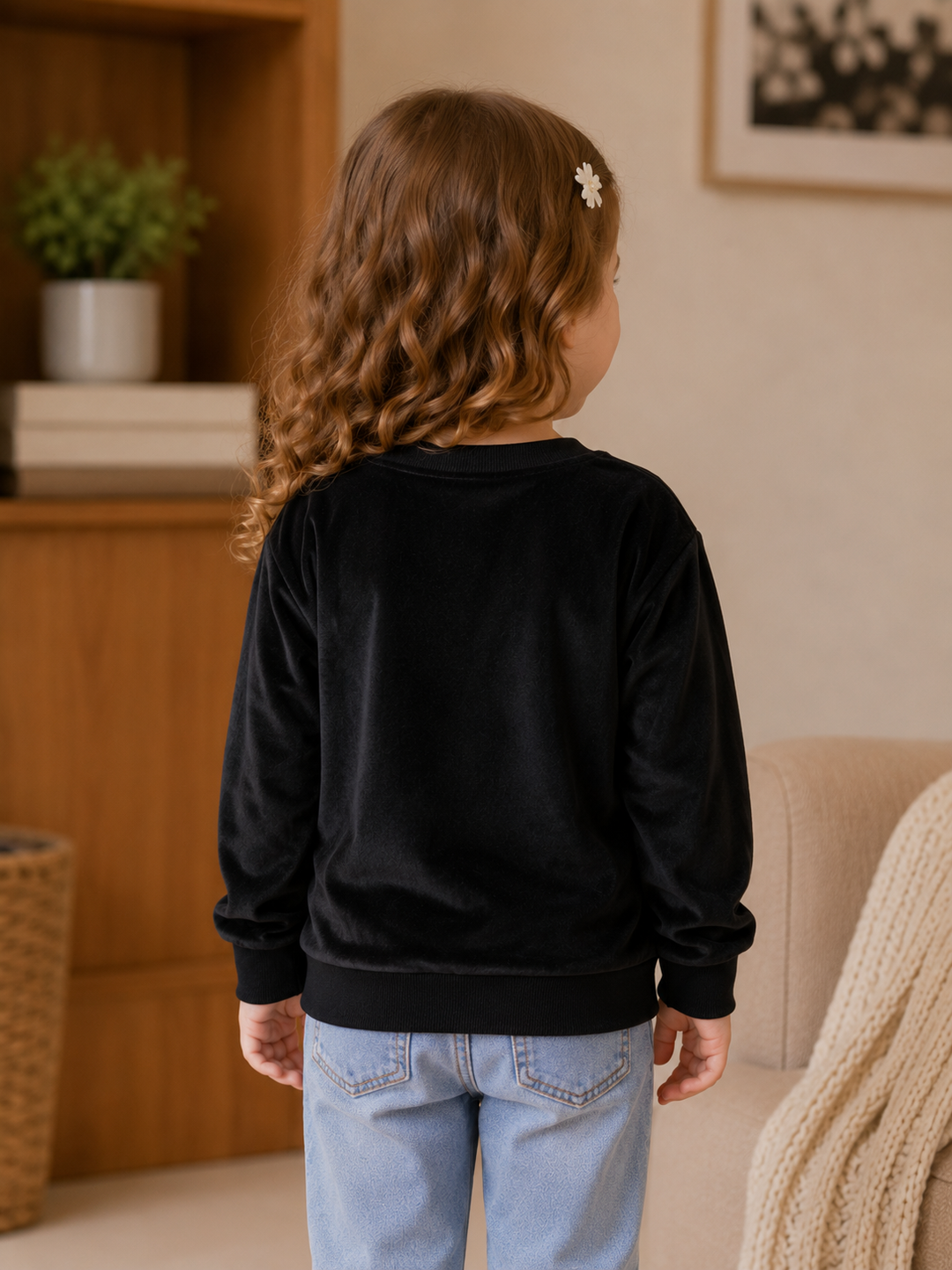 Sportking Girls Unicorn Graphic Sweatshirt – Black