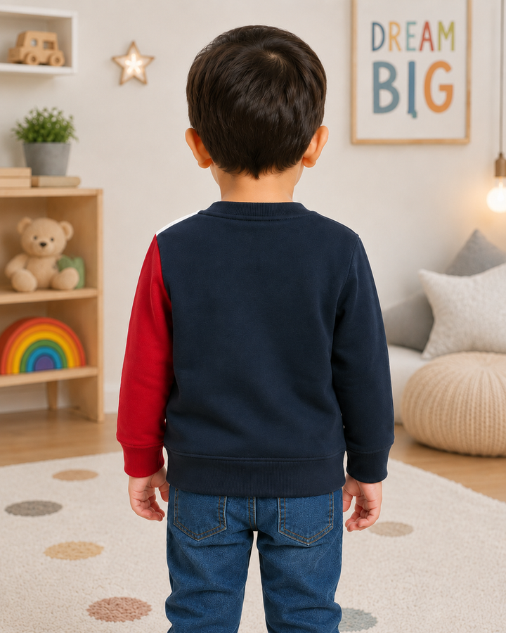 Sportking Color Block Graphic Sweatshirt – Navy