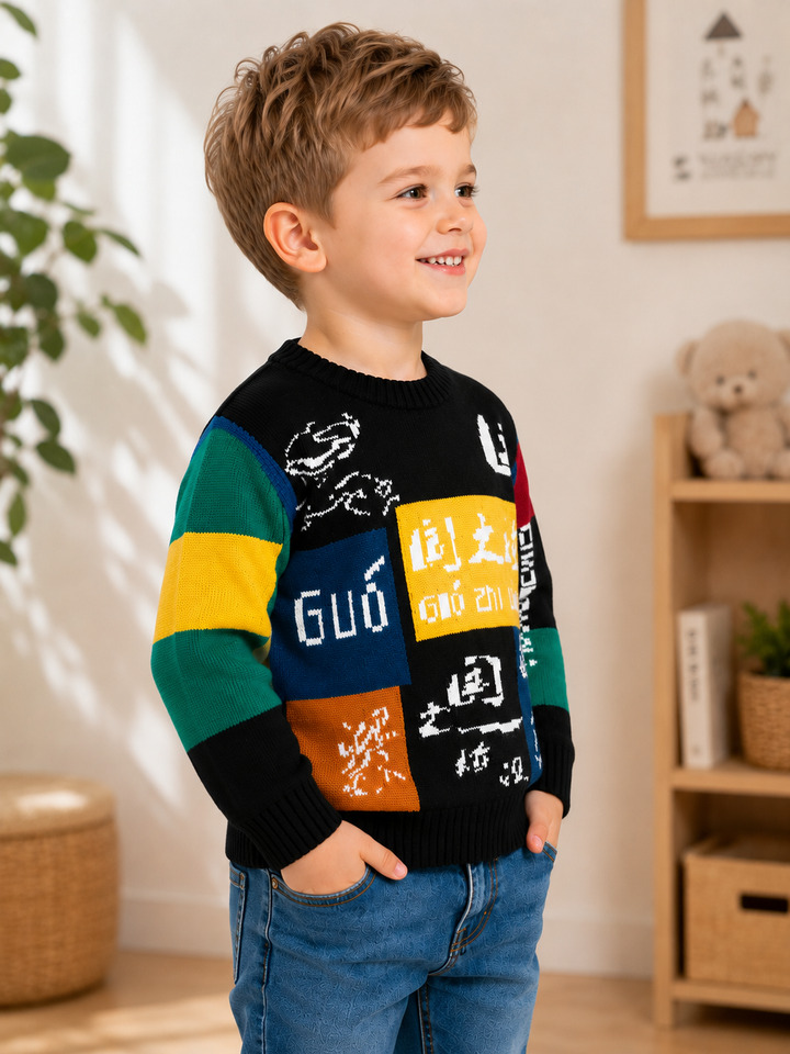 Sportking Multicolor Jacquard Sweater – Black