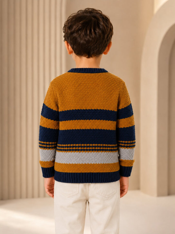 Sportking Striped Textured Sweater – Mustard