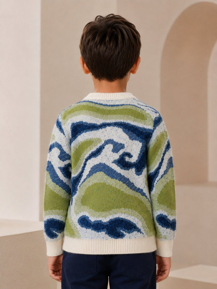 Sportking Abstract Wave Sweater – Off White