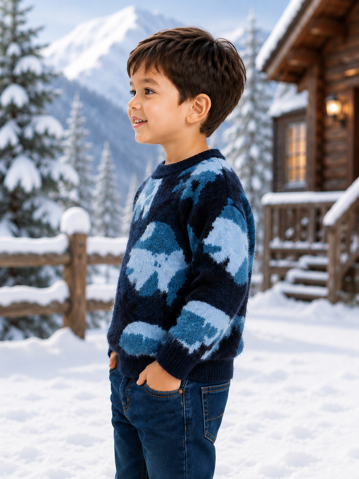 Sportking Polar Bear Jacquard Sweater – Blue