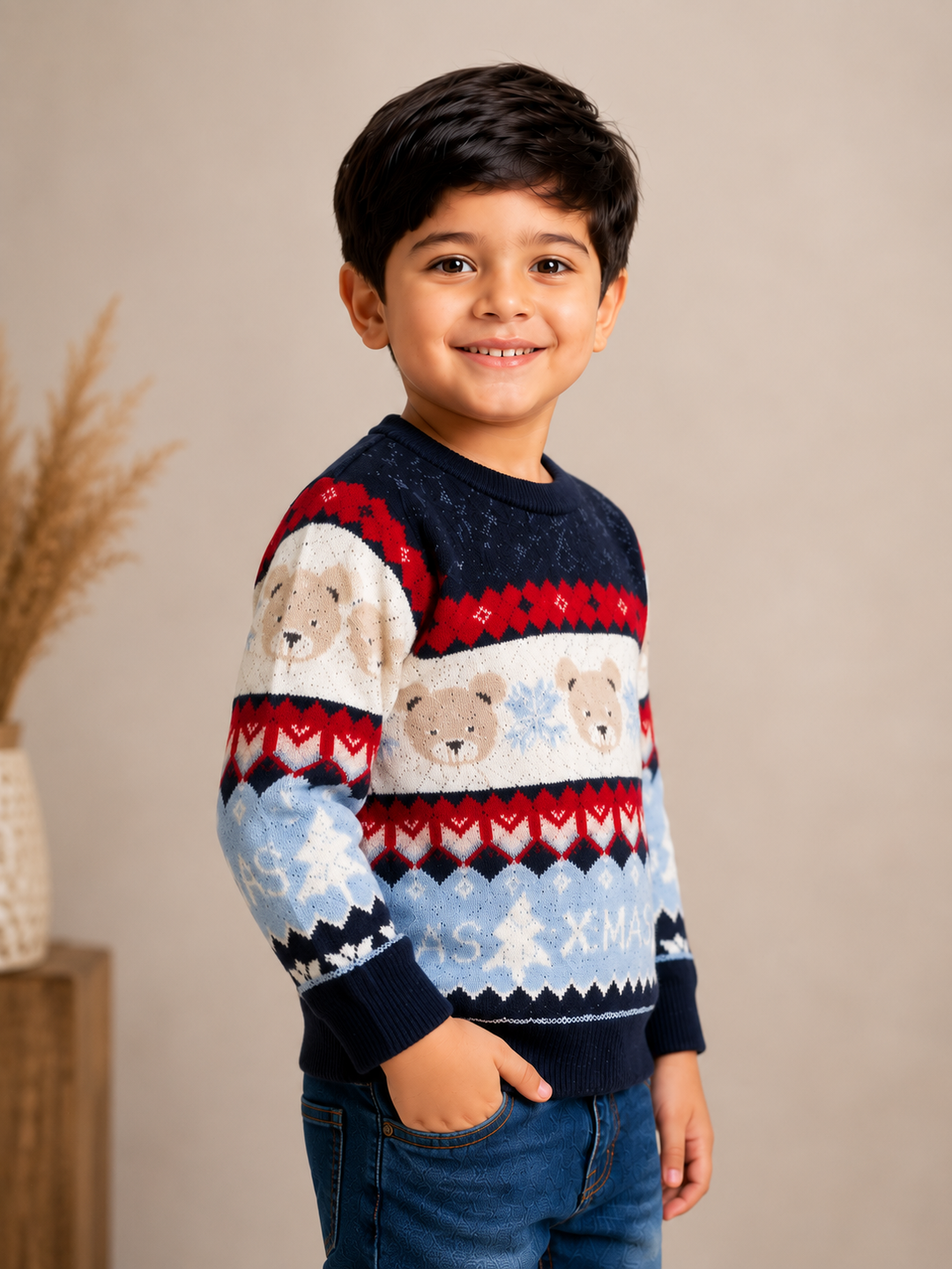 Sportking Christmas Jacquard Sweater – Navy