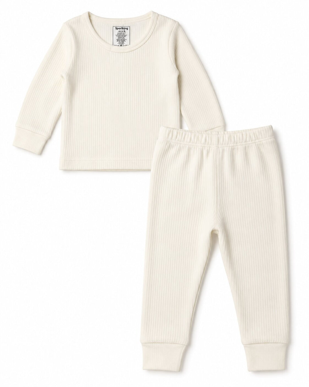 Sportking Kids Full Sleeve Thermal Suit – Off White