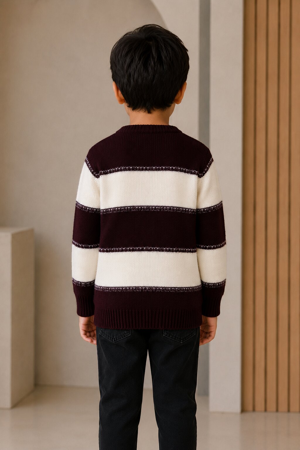 Sportking Striped Sweater – Maroon