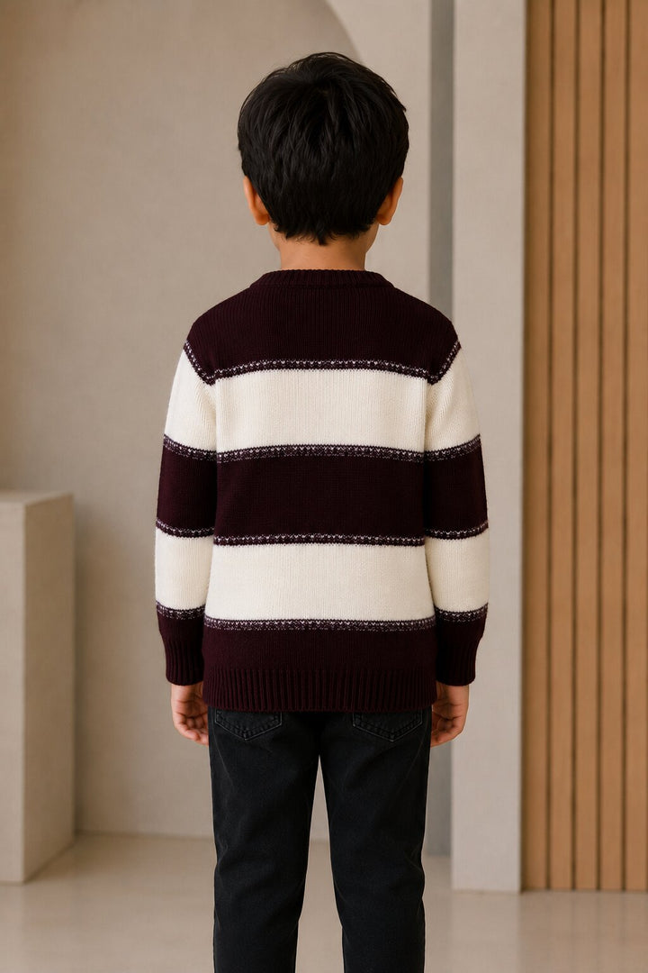 Sportking Striped Sweater – Maroon