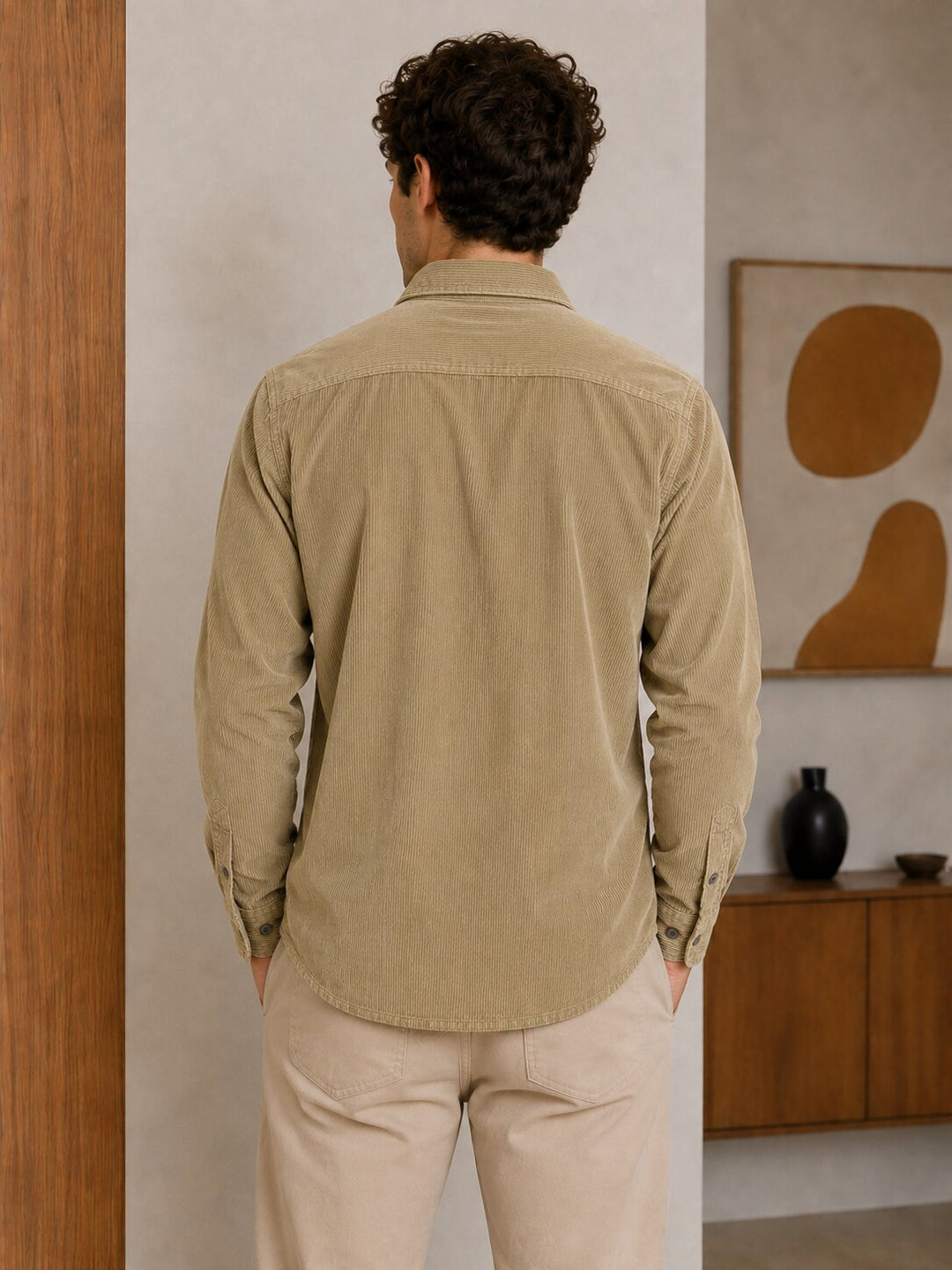 Mentor Men's Textured Casual Shirt – Khaki