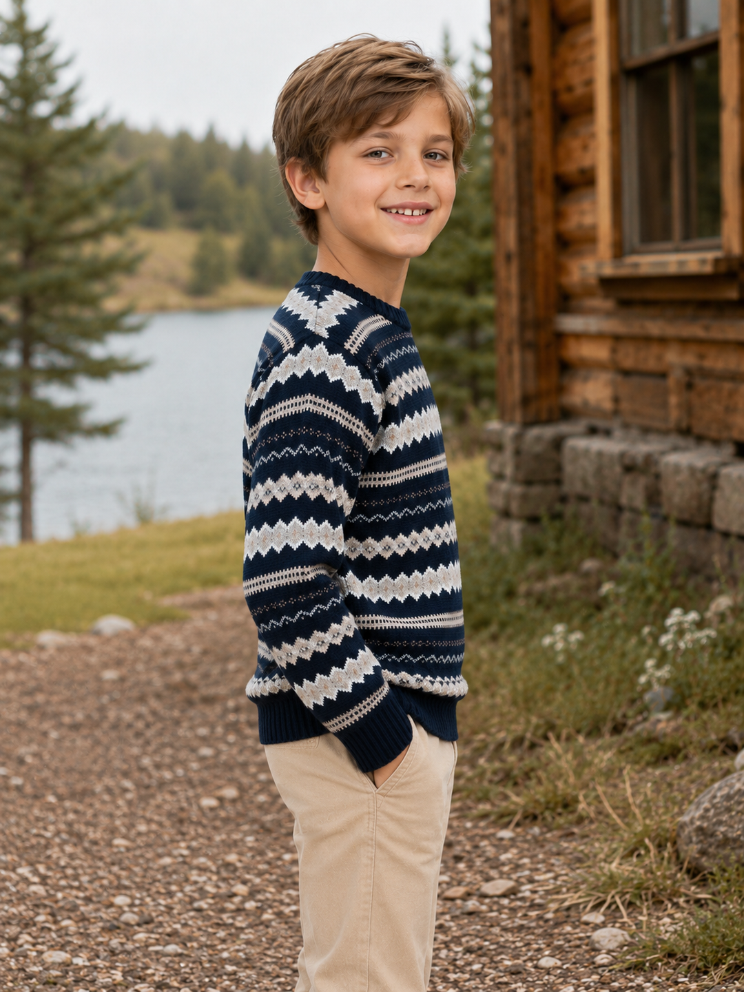 Sportking Nordic Jacquard Sweater – Navy
