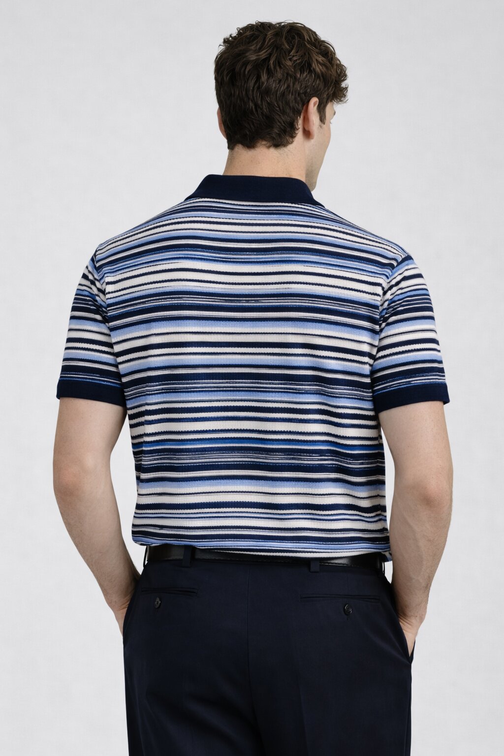 Classic Navy Knitted Polo T-Shirt
