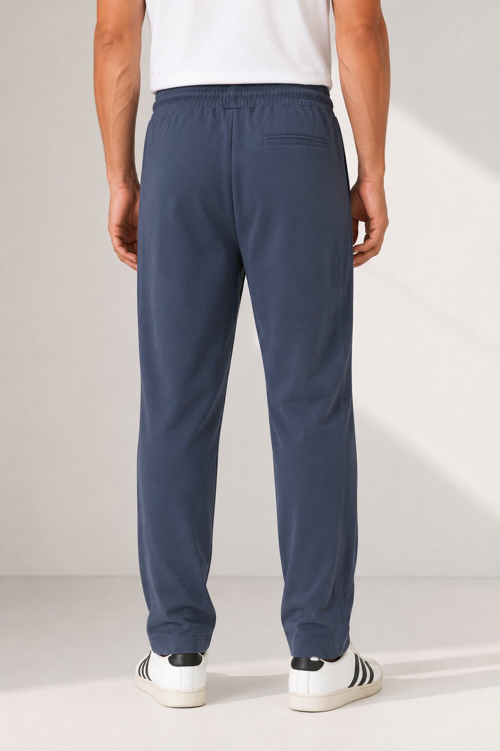 Regular Fit Solid Track Pant – Denim Blue