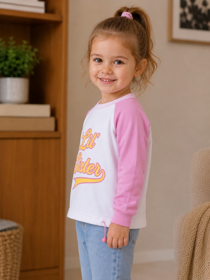 Sportking Girls Lil' Sister Graphic Sweatshirt – B. Pink