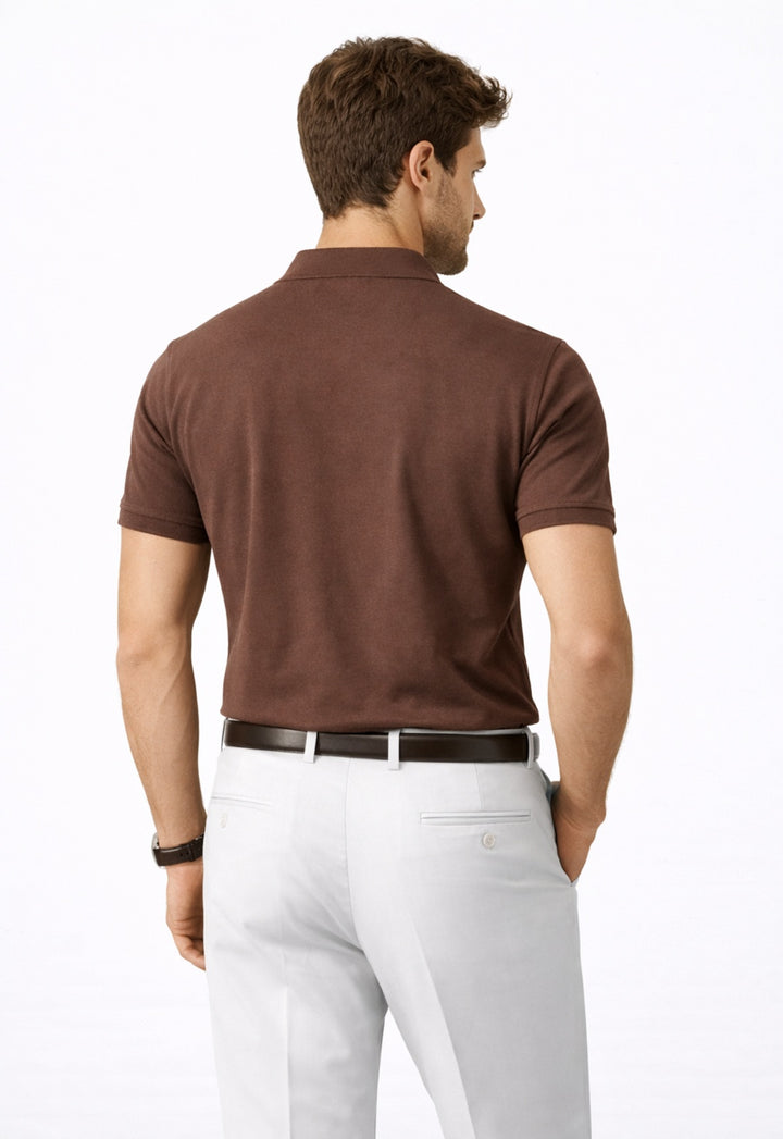 Basic Polo T-Shirt – Coffee