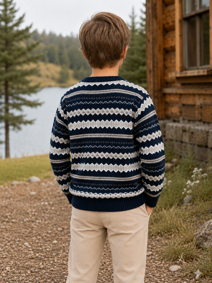 Sportking Nordic Jacquard Sweater – Navy