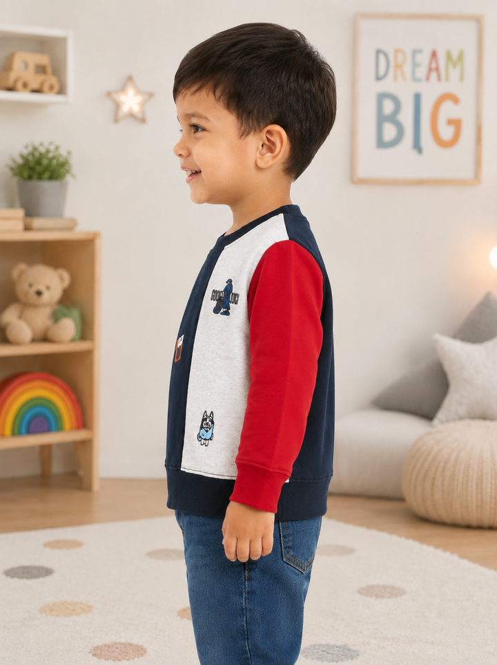 Sportking Color Block Graphic Sweatshirt – Navy