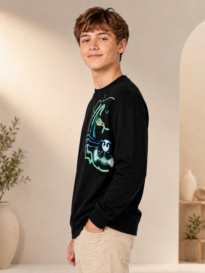 Sportking Graphic Sweatshirt – Black