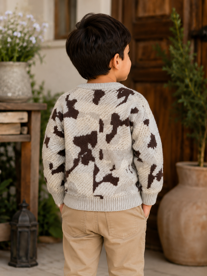 Sportking Abstract Jacquard Sweater – Cream