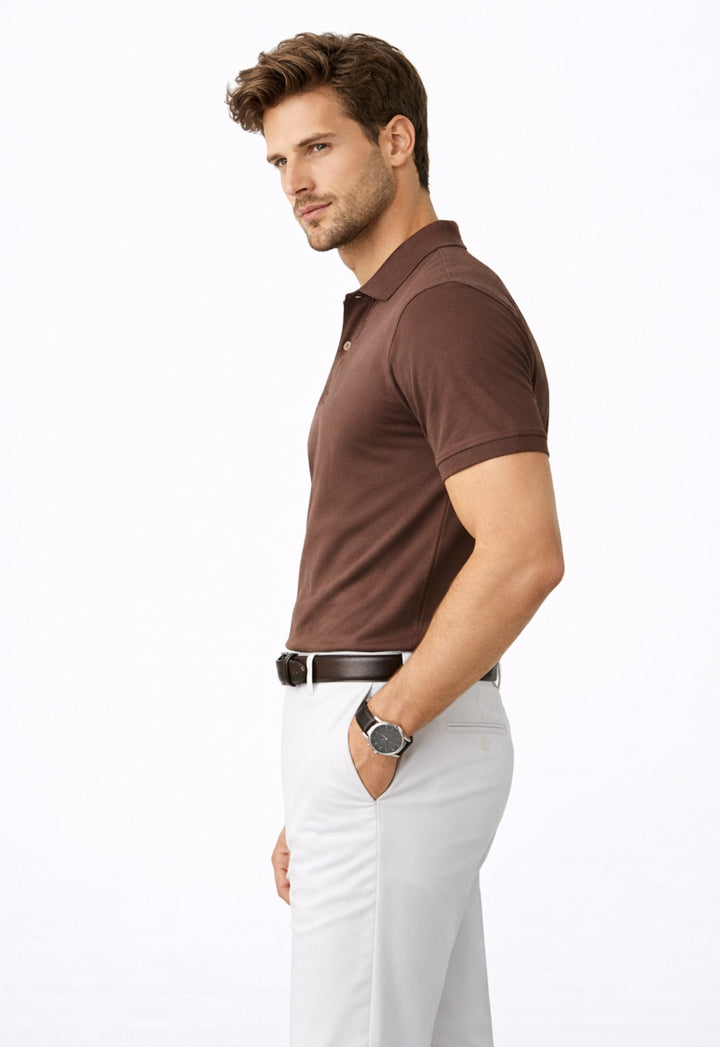 Basic Polo T-Shirt – Coffee