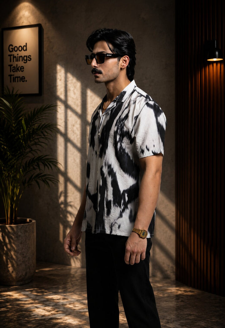 Self-Textured Shirt - Black