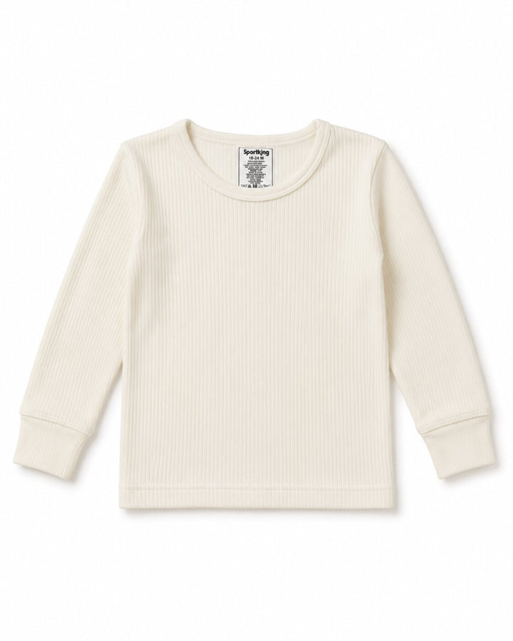 Sportking Kids Full Sleeve Thermal Suit – Off White