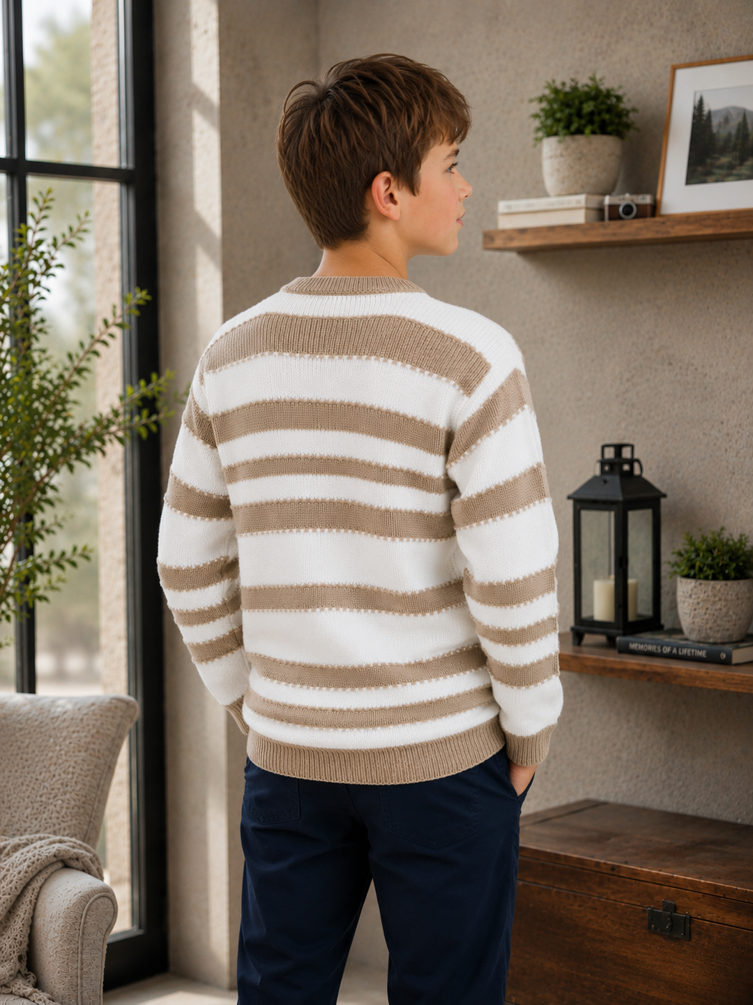Sportking Regular Fit Striped Sweater – Beige