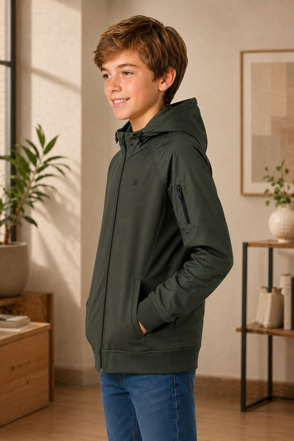 Sportking Hooded Zip Sweatshirt – Olive