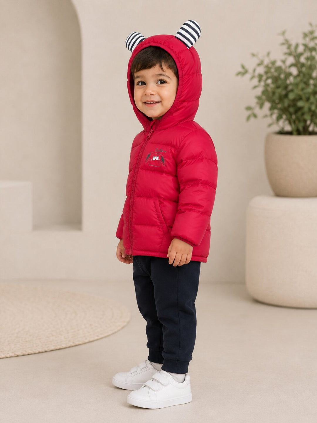 Sportking Boys Puppy Patch Winter Jacket – Red