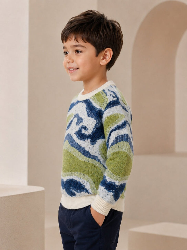Sportking Abstract Wave Sweater – Off White