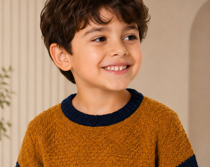 Sportking Striped Textured Sweater – Mustard