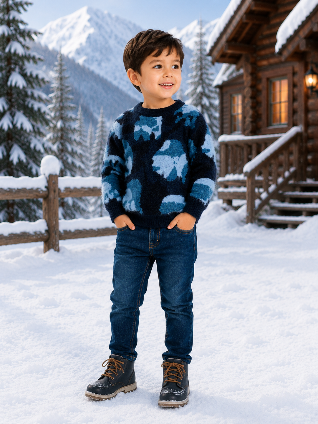 Sportking Polar Bear Jacquard Sweater – Blue