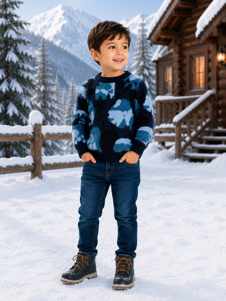 Sportking Polar Bear Jacquard Sweater – Blue