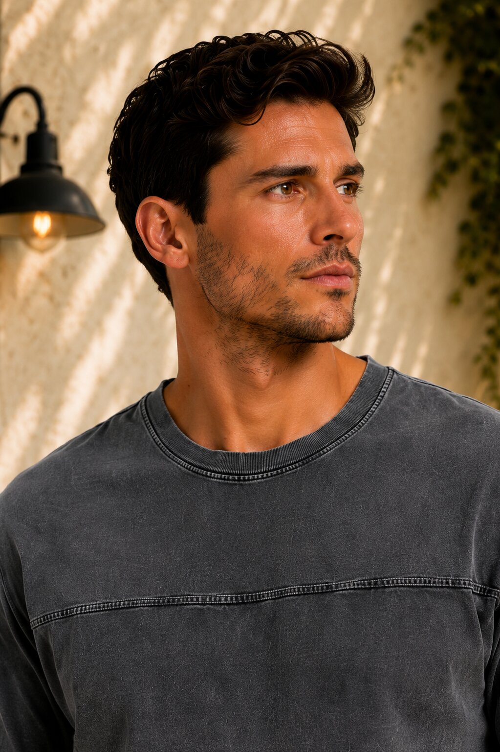 Washed Drop Shoulder Oversized T-Shirt - Grey