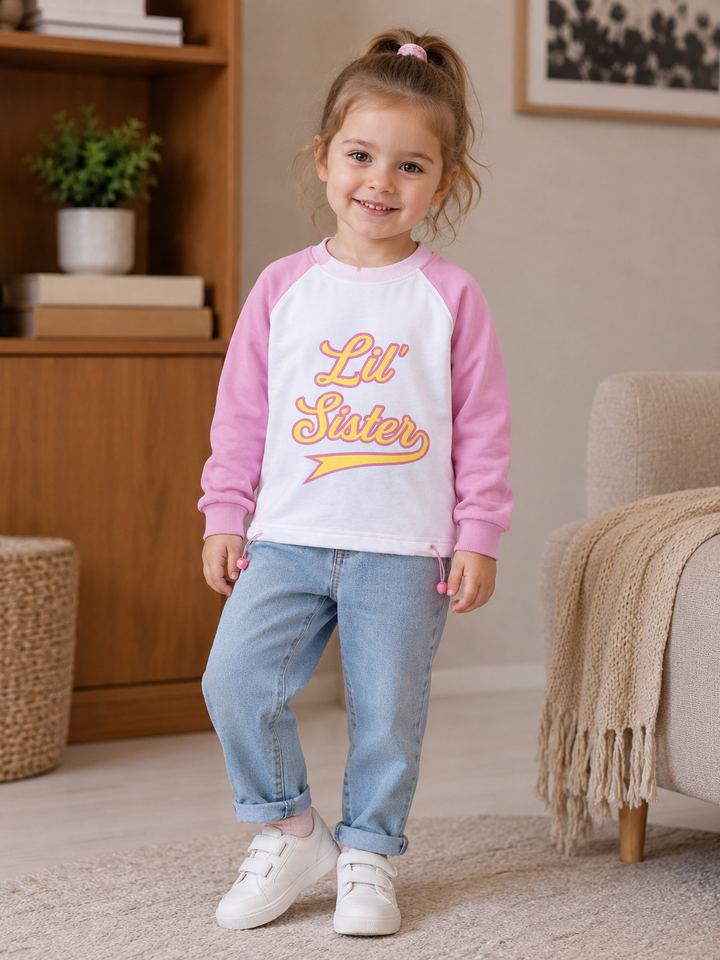 Sportking Girls Lil' Sister Graphic Sweatshirt – B. Pink