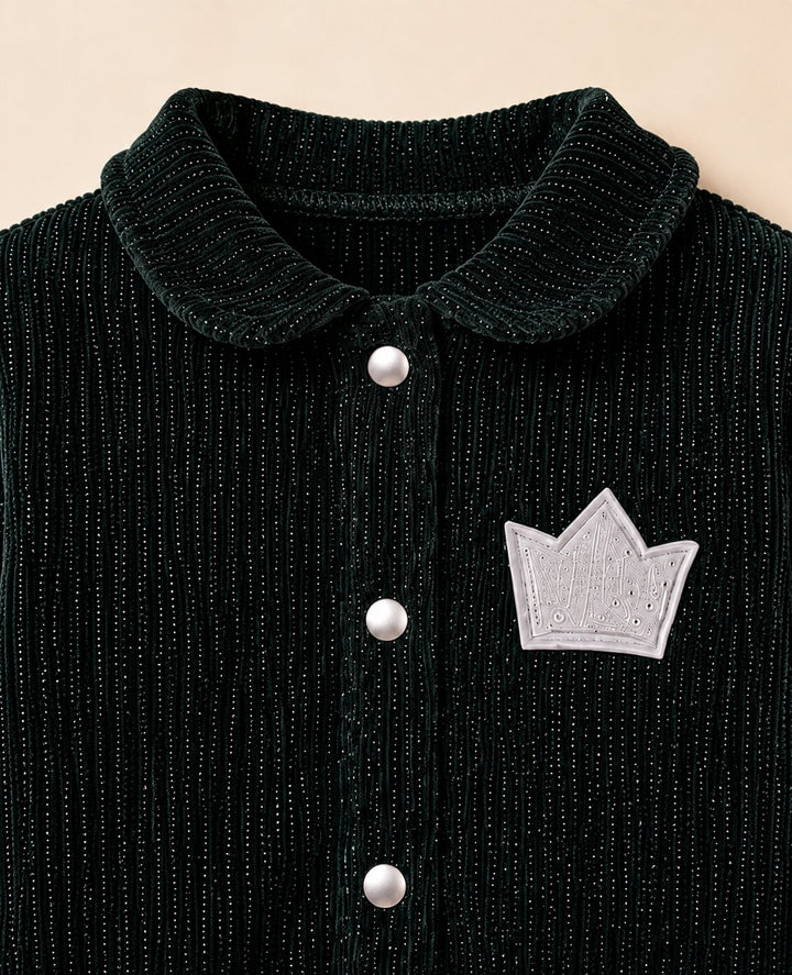 Sportking Girls Crown Patch Winter Top – Green