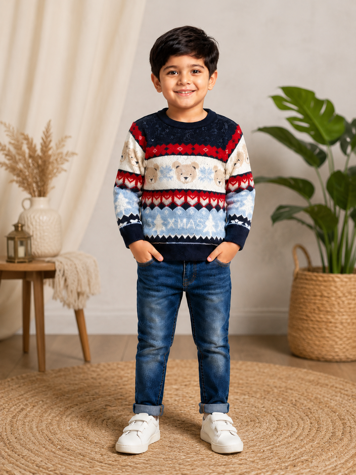 Sportking Christmas Jacquard Sweater – Navy