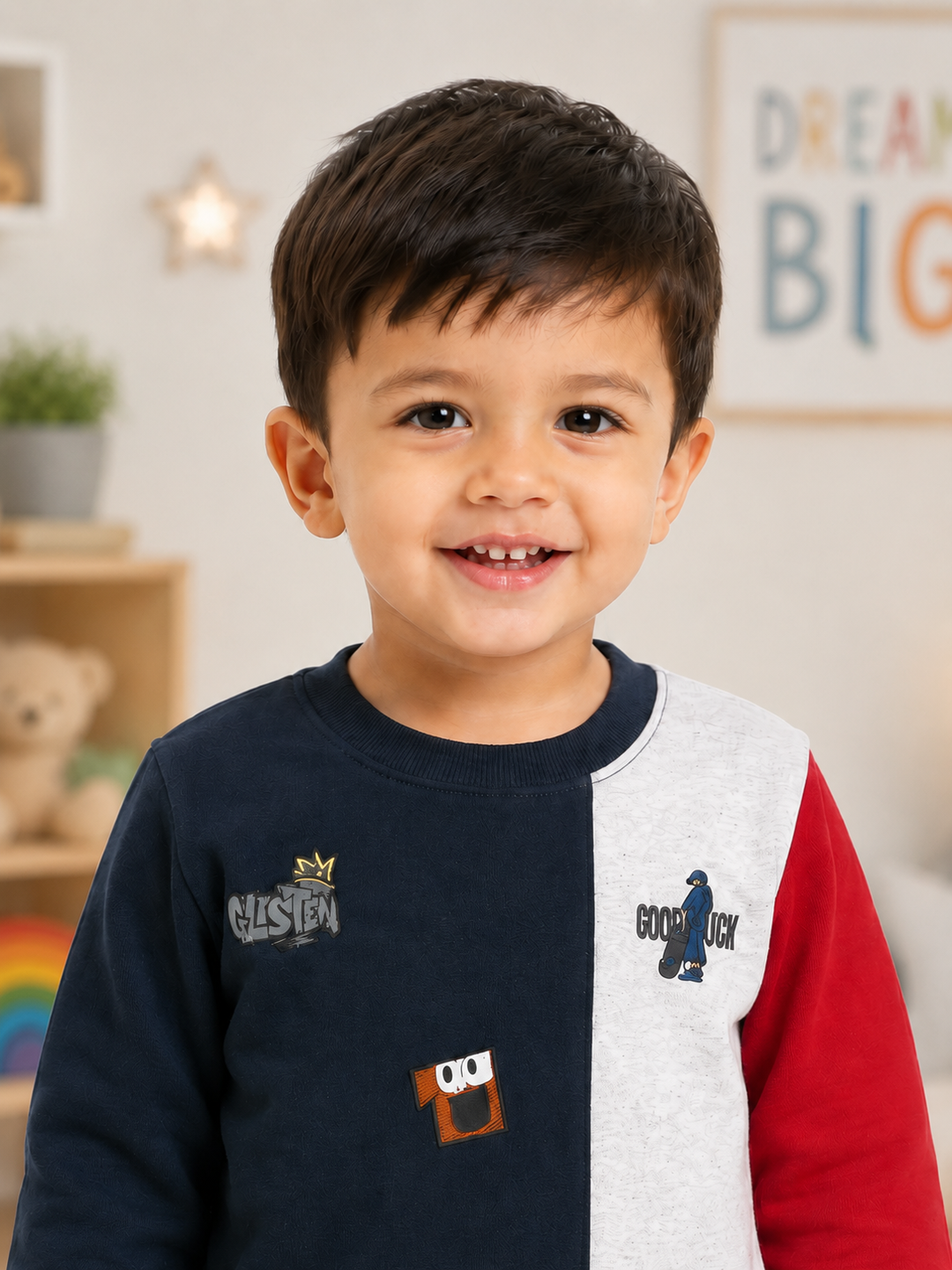 Sportking Color Block Graphic Sweatshirt – Navy