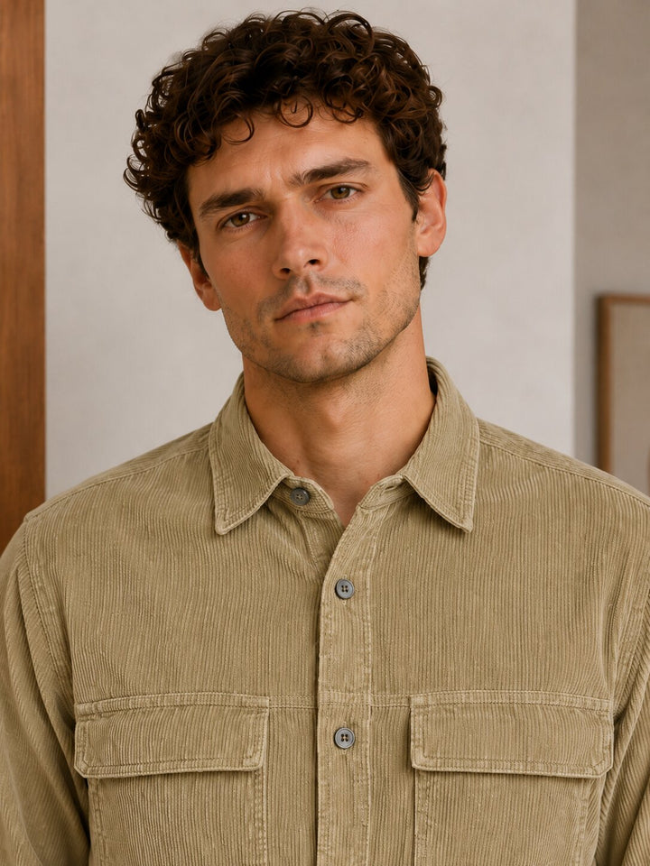 Mentor Men's Textured Casual Shirt – Khaki