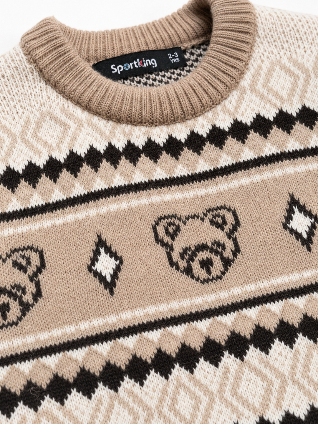 Sportking Teddy Bear Jacquard Sweater – Brown