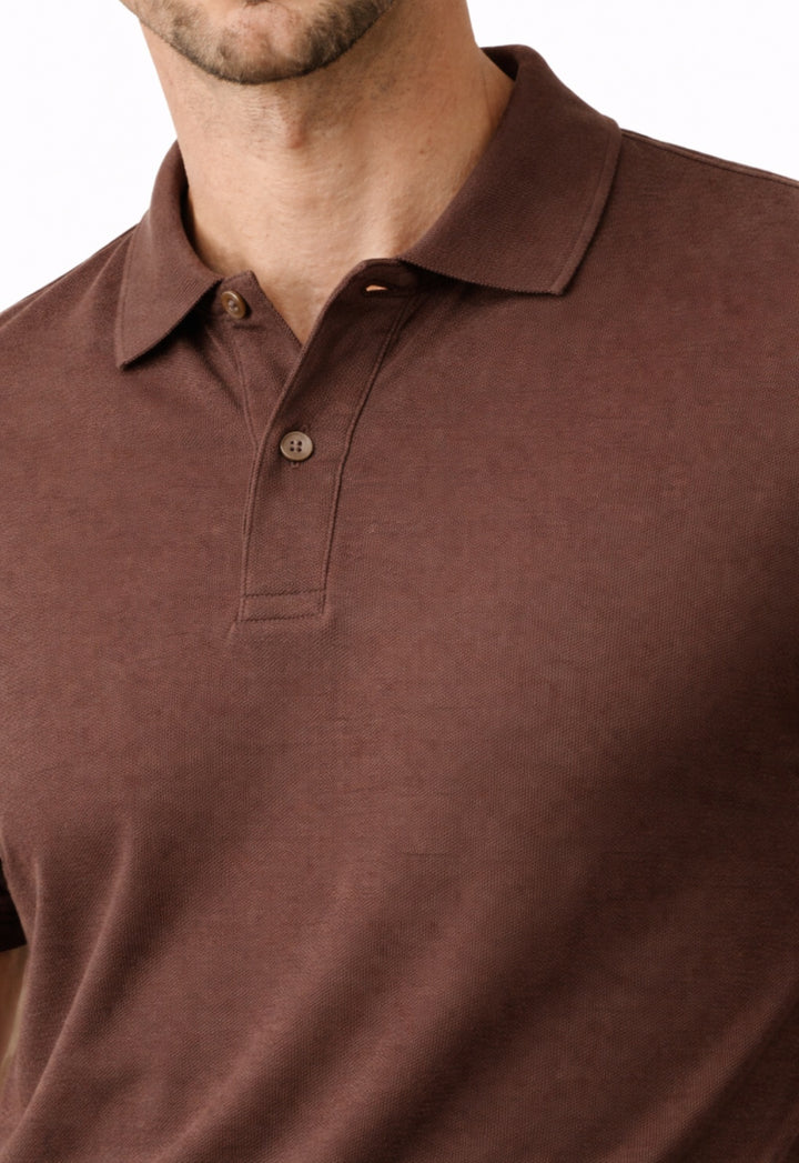 Basic Polo T-Shirt – Coffee