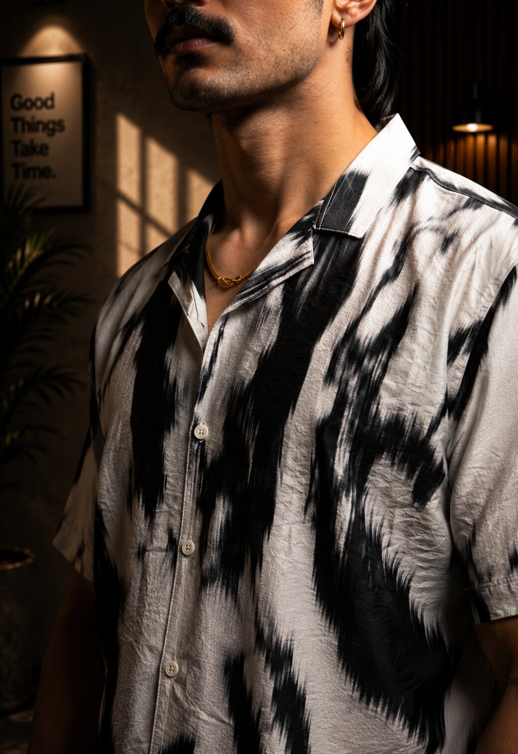 Self-Textured Shirt - Black